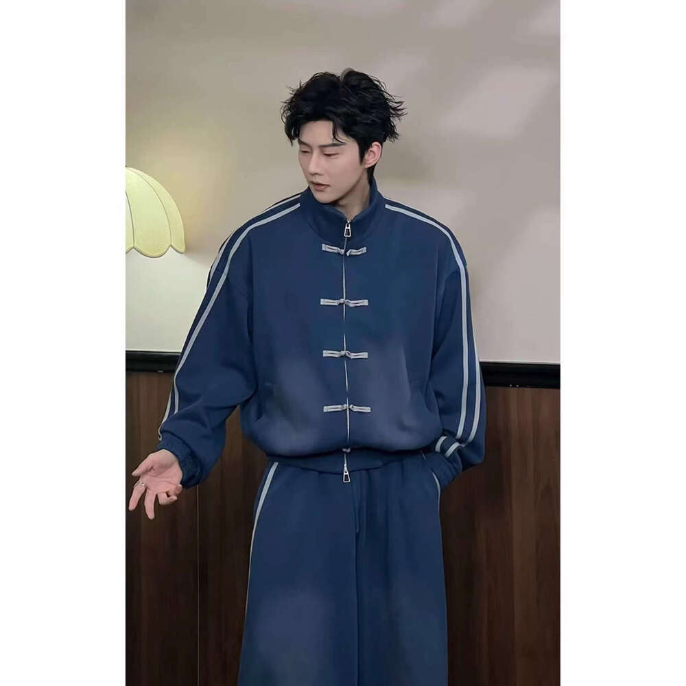 Spring New Fashion Hot Selling Men S Light Luxury Versatile Trendy Niche Personalized Loose Fitting Stylish Casual Suit Sportswear Set Running Set Lei