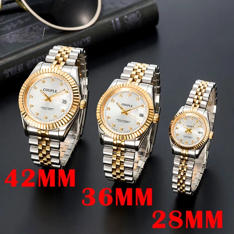 Luxury men automatic gold Mechanical Watches women dress full Stainless steel Sapphire waterproof Luminous Couples Wristwatches