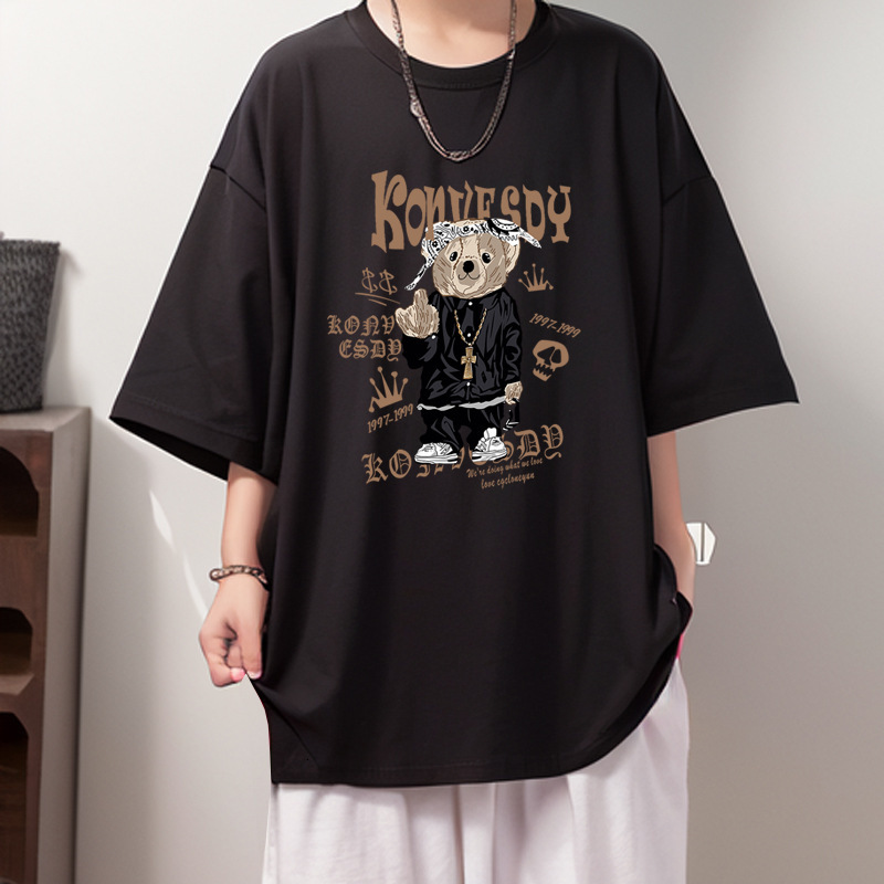 Designer Shirt - New Summer Style Pure Cotton Men's Short-sleeved T-shirt From A Fashionable Brand Loose Fit Casual And Versatile Round-neck Top