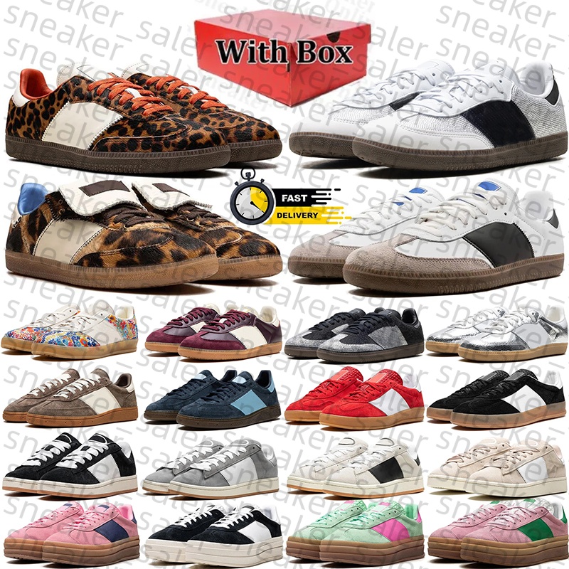 With Box Designer Trainers Casual Shoes Leopard Rhinestone Crystal Cow Print Pink White Silver White Black Gum Earth Brown Original Sneakers Outdoor Shoe