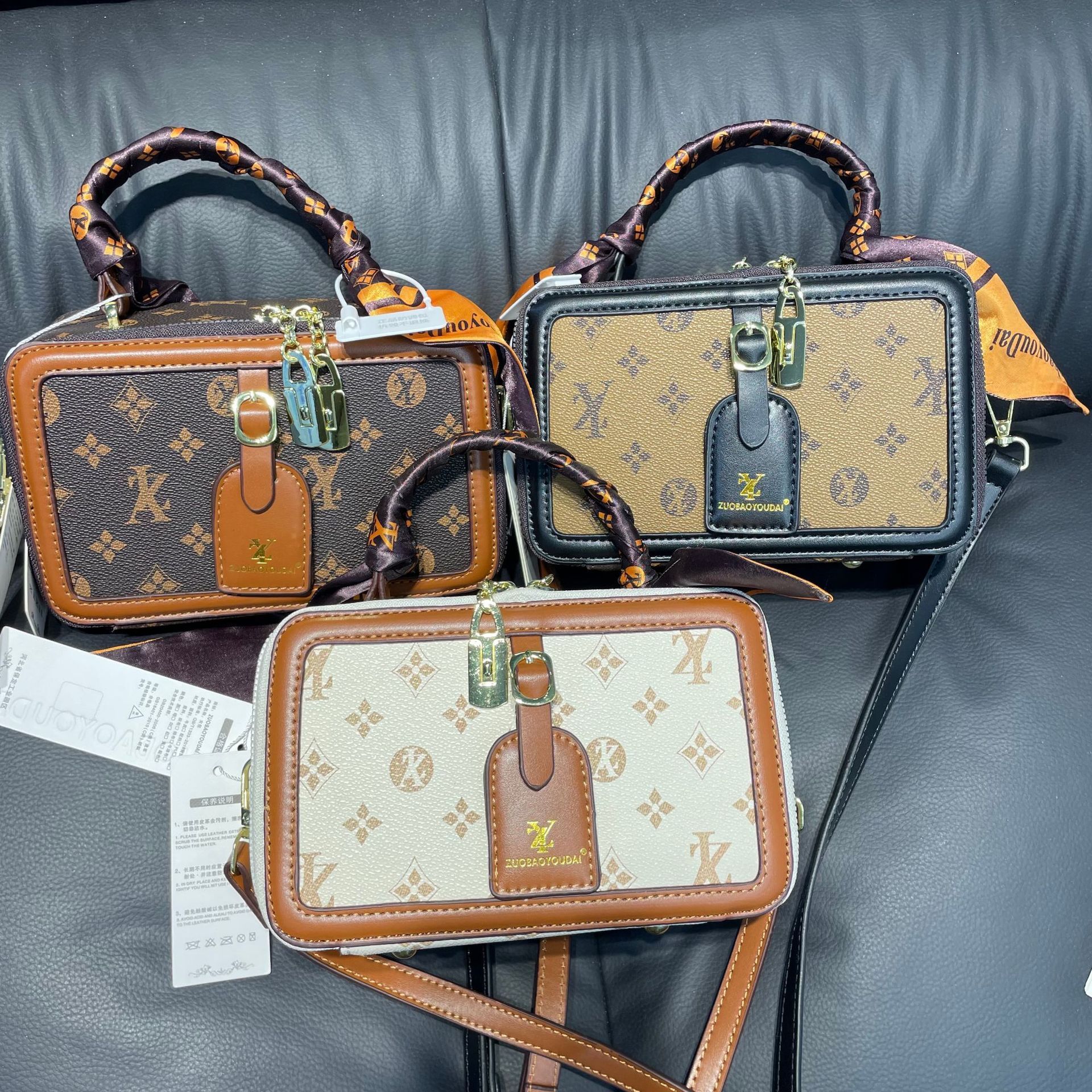 LORDLY KNACK Silk Scarf Box Early Spring New Vintage Fashion Handbag Niche Brand Single Shoulder Crossbody Women's Bag