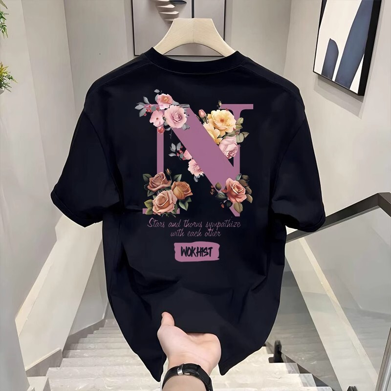 Luxury Designer High-quality Pure Cotton Men's Popular Short-sleeve T-shirt, 2026 Summer New Casual Round-neck Tee Shirt Sports Top