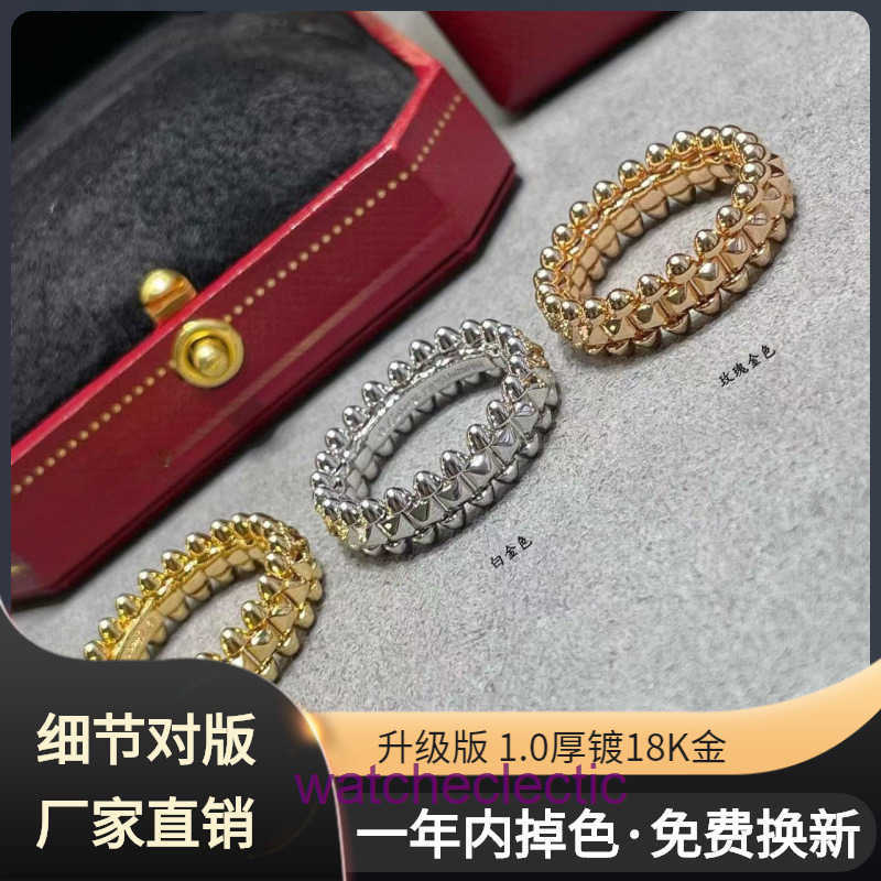High-Quality Unisex Bracelet V Gold High Version Bullet Ring Exquisite CNC Craft 18K Rose Plated Non-Fading Fashion