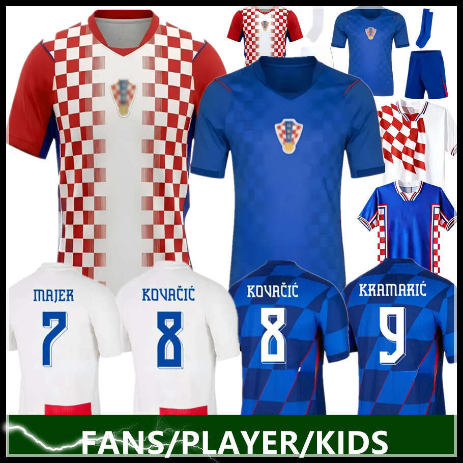 2026 Croatia Soccer Jerseys Modric BROZOVIC FANS Player 26 27 PERISIC Football Shirt KRAMARIC REBIC LIVAKOVIC Men Kids Kit 2025 Orsic Gvardiol Boban Retro Suker