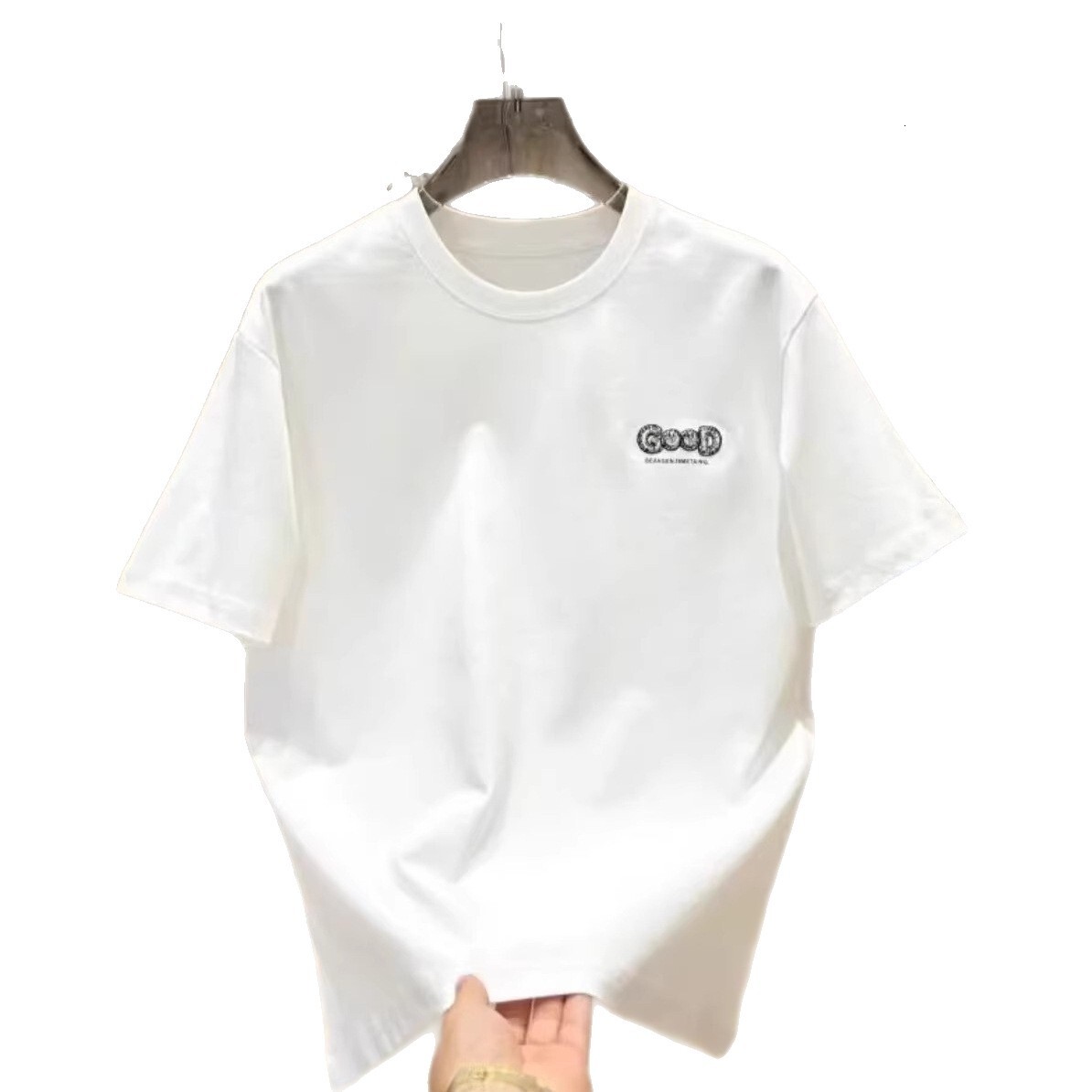 Luxury Designer 2026 New Men's Smiley Good Print T-shirt Summer Casual Sport Fashion Outdoor Versatile Streetwear Cotton Short Sleeve