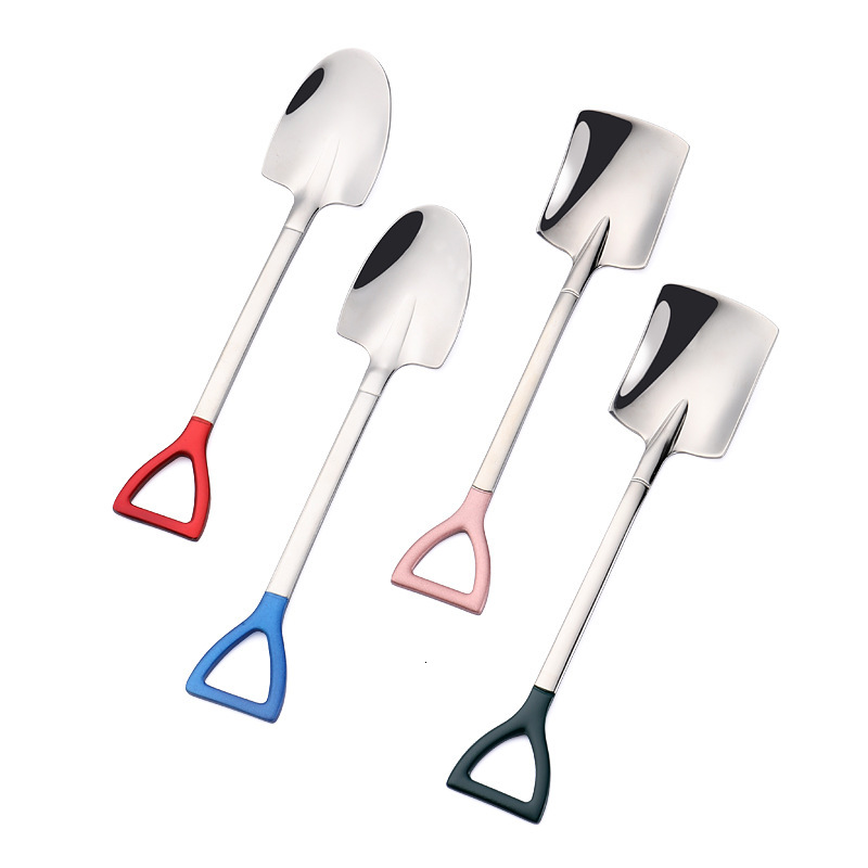Spoon New Thickened Square Head Watermelon Dessert Ice Cream Creative Shovel Spoon 304 Stainless Steel Spoon
