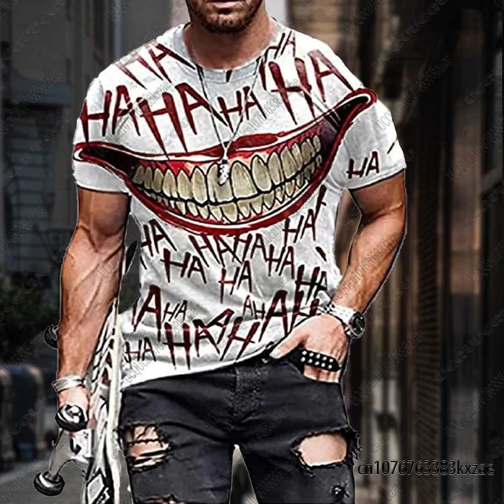 Joker Summer Classic Tshirts For Men Funny Joker Face Sketch The Clown 3D T-shirt Casual Harajuku Style Street Clothing Man TopsT260410