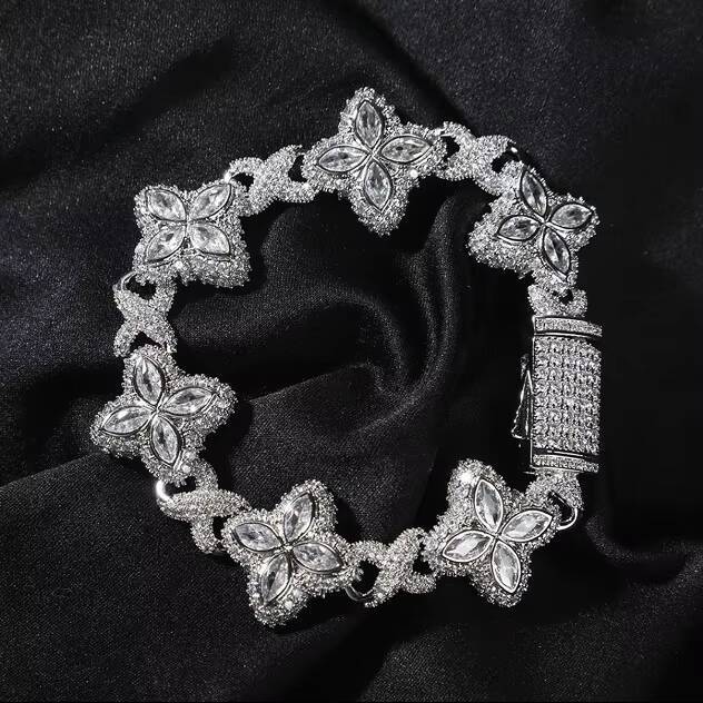 Personalized Luxury Moissanite Bracelet Iced Out 925 Sterling Silver Hip Hop Jewelry Stylish Diamond Chain Gift