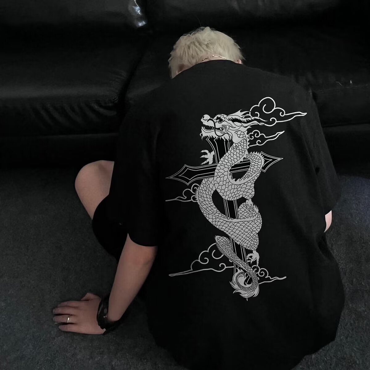 2026luxury Brand Designer Pure Cotton Short-sleeve T-shirt For Men Trendy Brand, Summer Loose Fit Half-sleeve Trendy Ins Style Simple Print Versatile 