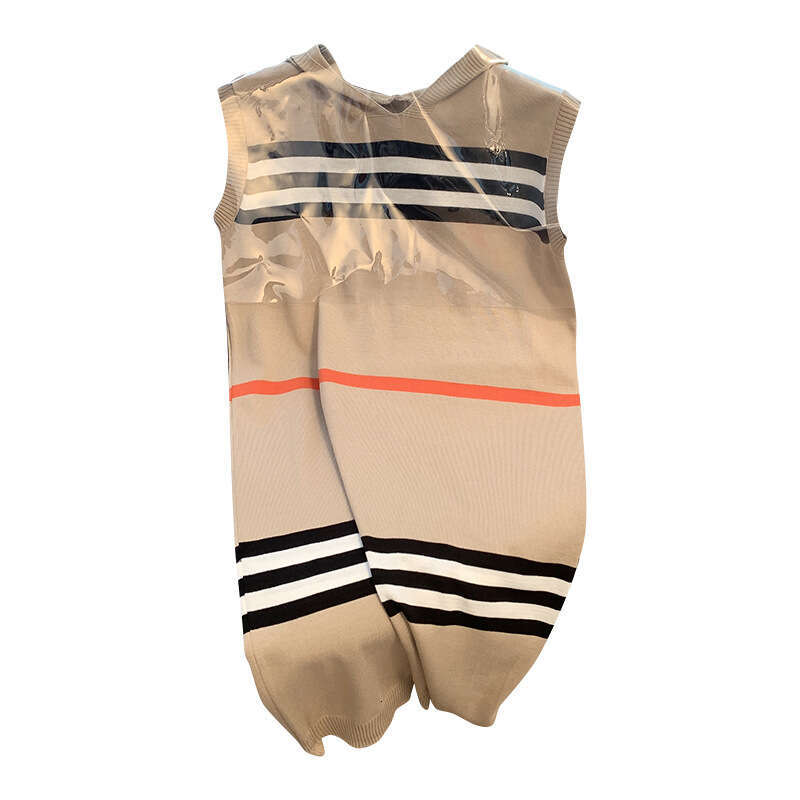 Summer New Hooded Striped Knitted for Women Hong Kong Style Sweet and Loose Fit Slimming Mid Length Dress Wholesale MAKOUFEI