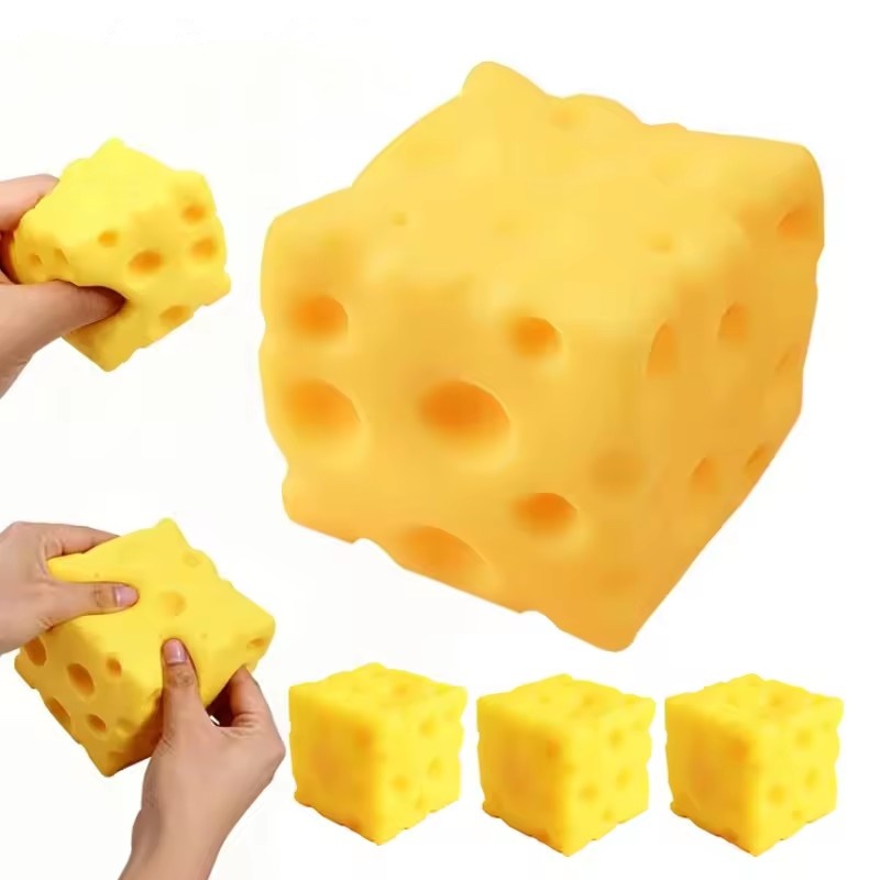 Giant Cheese Squeeze Toy Extra Large Size Cheese Squishy Fidget Toys Slow Rebound Shapeable Venting Ball for Adults Gifts