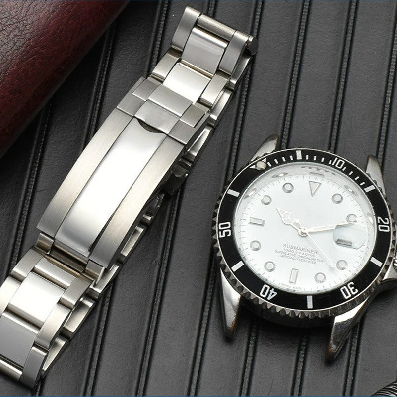 20mm Width 904L Solid Stainless Steel Watch Band Brushed Polished Oyster Bracelet Folding Buckle Glide Lock Clasp FOR RELOX SUB 260410
