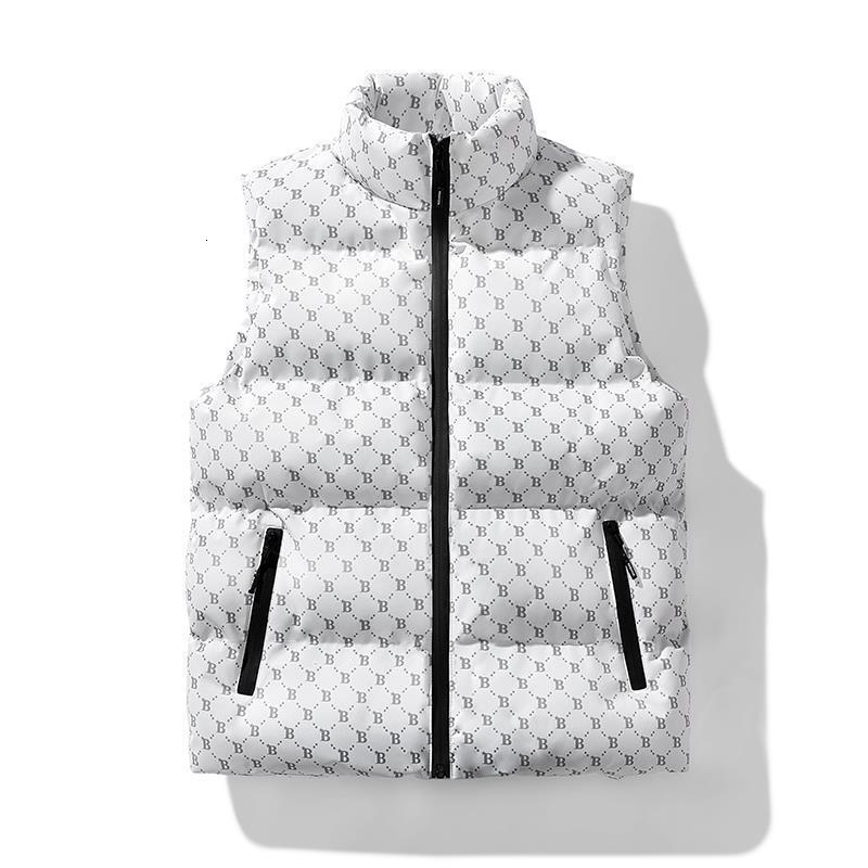 High End Luxury New Fashion B-type Thick Cotton Vest Men's Bread Designer Jacket Cotton Vest With Zipper Pocket Sleeveless Vest Thick And Warm Ou