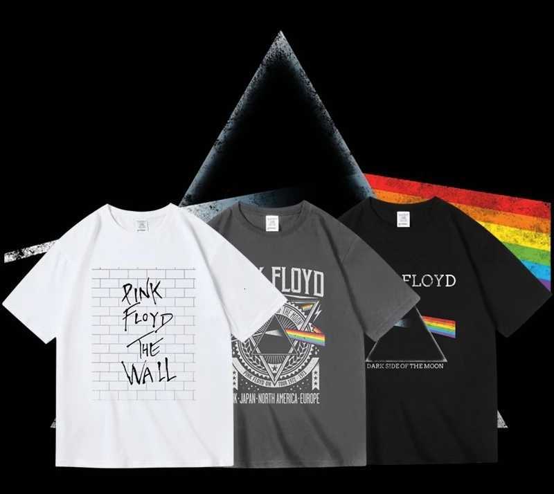 Dark Side of The Moon Album Art T-shirt Tops Vintage Men Women Oversized Cotton Clothes Hip Hop Band Tee Clothing T260410