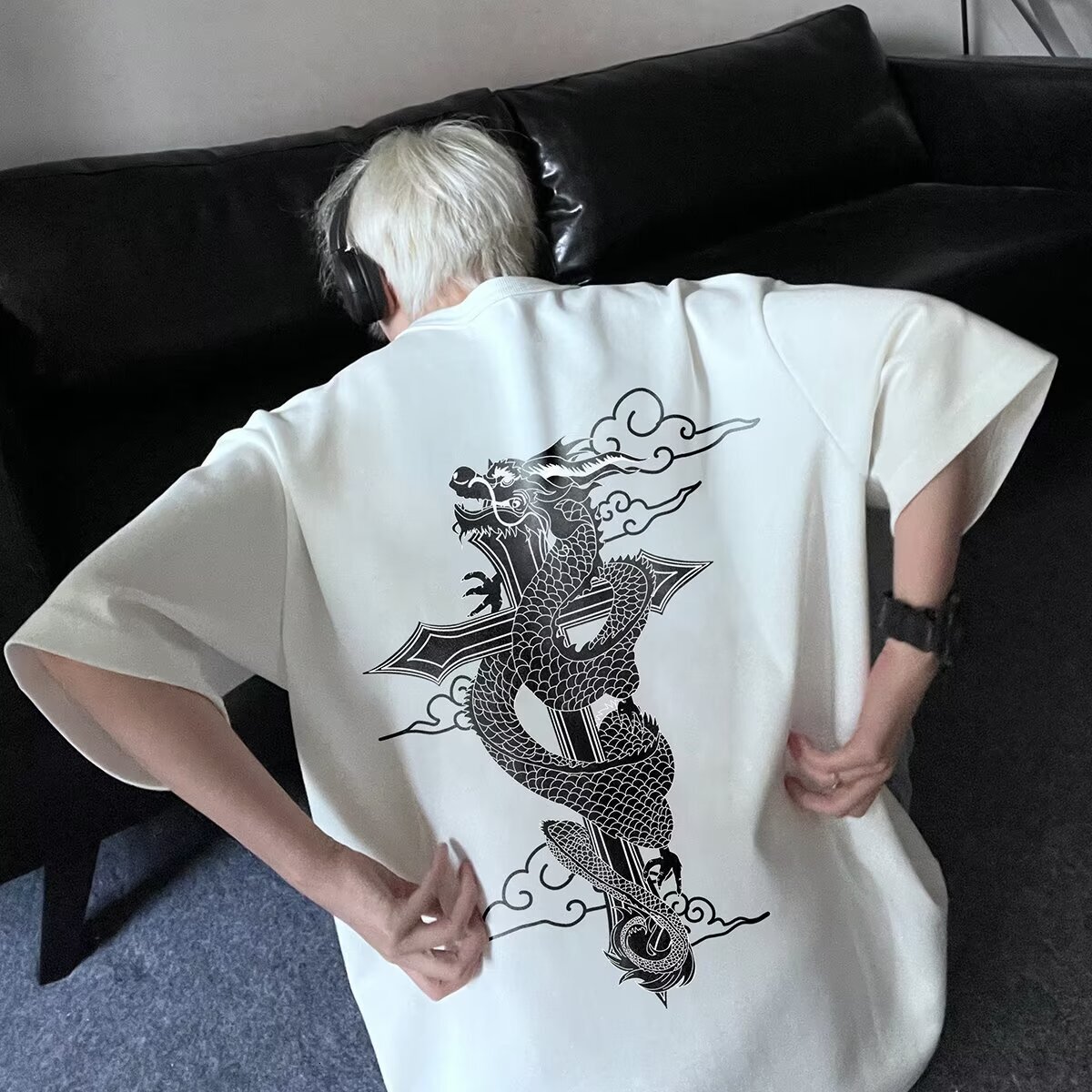 2026luxury Brand Designer Pure Cotton Short-sleeve T-shirt For Men Trendy Brand, Summer Loose Fit Half-sleeve Trendy Ins Style Simple Print Versatile 