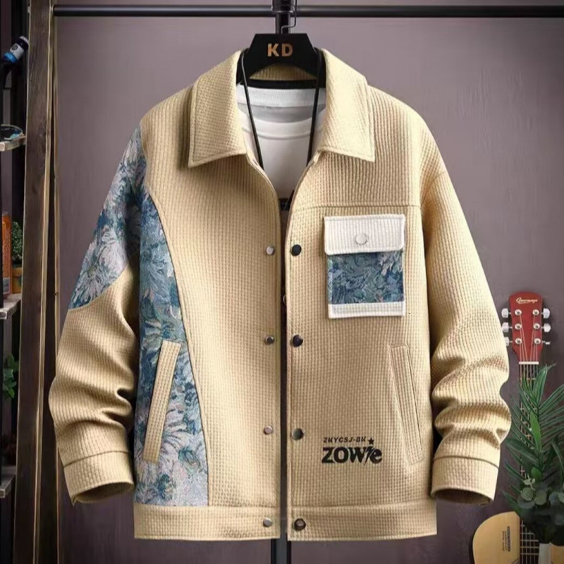 Men's Cross Border Luxury Designer Jacket Spring And Autumn Ethnic Style Patch Collar 2026 New Fashion Jacket Autumn Fashion Luxury Men's We