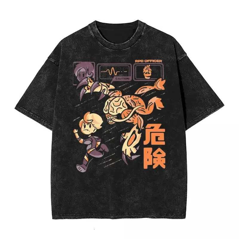 Residents Evils Biohazard 3 T Shirt Washed Short Sleeve Harajuku T-Shirts Horror Game Fashion Men Women Tops Graphic Tops TeesT260410
