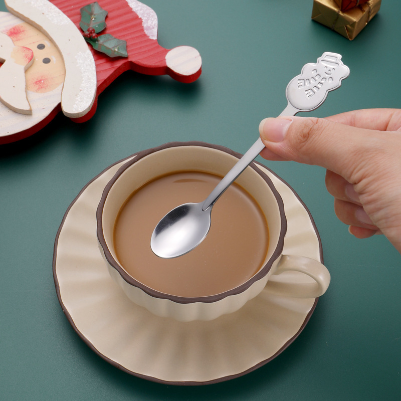 Spoon Gift Box Cutlery Set Creative Cartoon Stainless Steel Coffee Stirring Dessert Spoon For Christmas