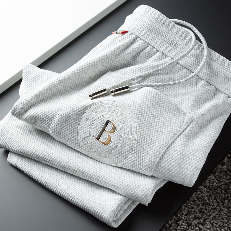 Luxury Brand Autumn Thin Fashion Embroidery Track Pants For Men Oversized Tapered Trendy Brand Casual Joggers Sweatpants Streetwear Luxury High End Co