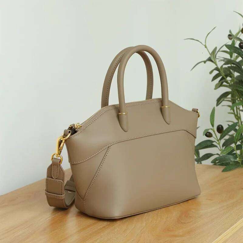 Custom Fashion New Style Women's Cowhide Leather One Shoulder Crossbody Bag Top Handle Large Capacity Commuter Bag Ladies Daily Work Tote Bag SEN