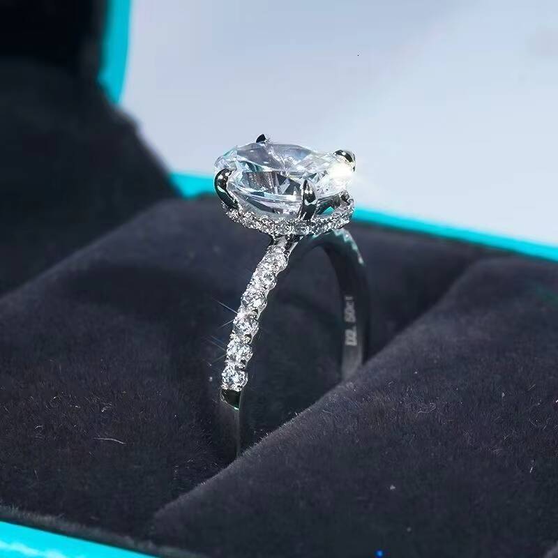 Trending 2026 IGI Lab Diamonds Fine Rings 10K 14K Gold Platinum Lab Grown Diamond Ring Oval Engagement Gold Rings for Women