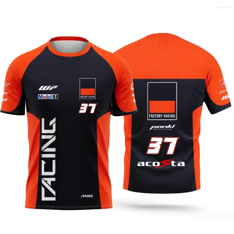 Men's T Shirts Summer Breathable Quick-drying Motorcycle Race No. 37 Pedro Acosta And Women's Casual Short-sleeved Sport T-shirt