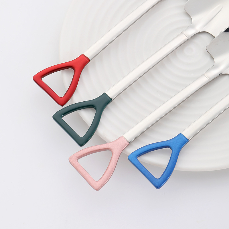 Spoon New Thickened Square Head Watermelon Dessert Ice Cream Creative Shovel Spoon 304 Stainless Steel Spoon