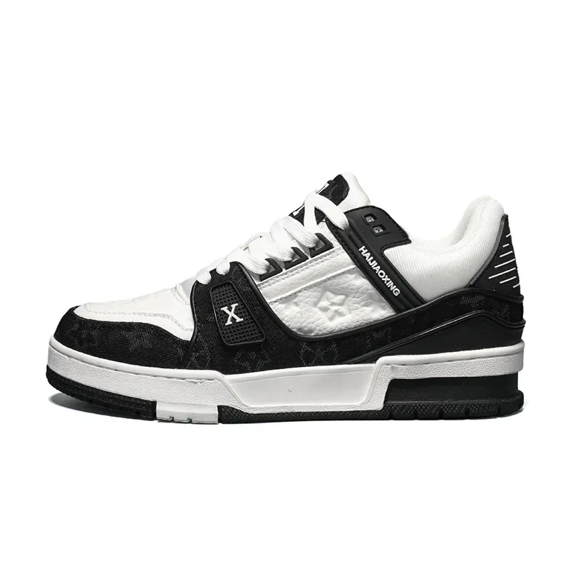 Unisex Low-Top Platform Sneakers , Trendy Black White Color Block Skate Shoes, Comfortable Height Increasing Casual Walking Shoes, Outdoor Sports Tenn