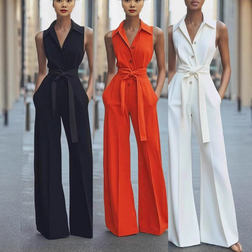 Designer Luxury Brand Women's Suit Trend Women's Summer Outdoor Leisure Fashion Lapel Sleeveless Solid Color Single Breasted Office Commutin