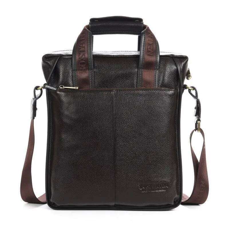 Brand New Design Men Genuine Leather Cowhide Handbag Large Capacity Messenger Shoulder Tote Bag Business Briefcase Laptop Bag SENYY