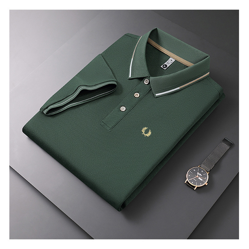 Embroidered Men's Business Casual Short Sleeved Polo Shirt, Fashionable, Breathable, Comfortable and Versatile Top