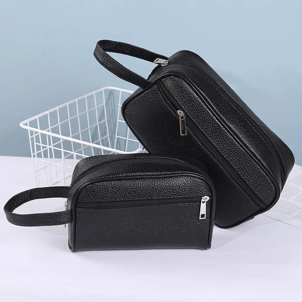Travel Mens Toiletry Bag PU Leather Women Cosmetic Necessaire Case Waterproof Ladies Makeup Beauty Wash Pouch Handbag 260410