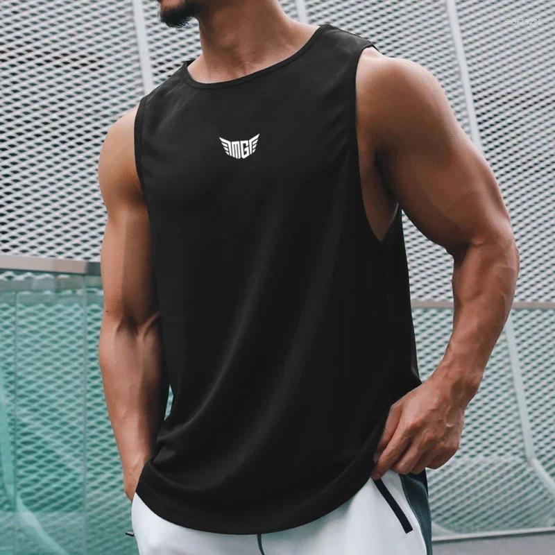 Men's T Shirts Mens Gym Clothing Fitness Bodybuilding Mesh Tank Tops Stringer Singlet Vest Clothes Sleeveless Muscle Summer Undershirt