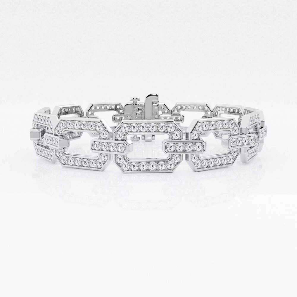 Luxury Moissanite Round Diamond Bracelet in S925 Sterling Silver With Linking Style Iced out Jewelry For Women