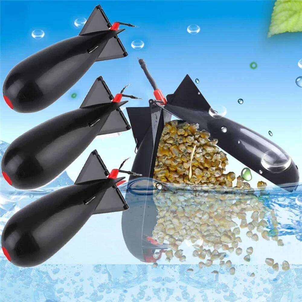 1-10PCS Carp Rocket Feeder Spod Bomb Float Lure Bait Holder Container Spomb Pellet Feeders Position Fishing Accessories