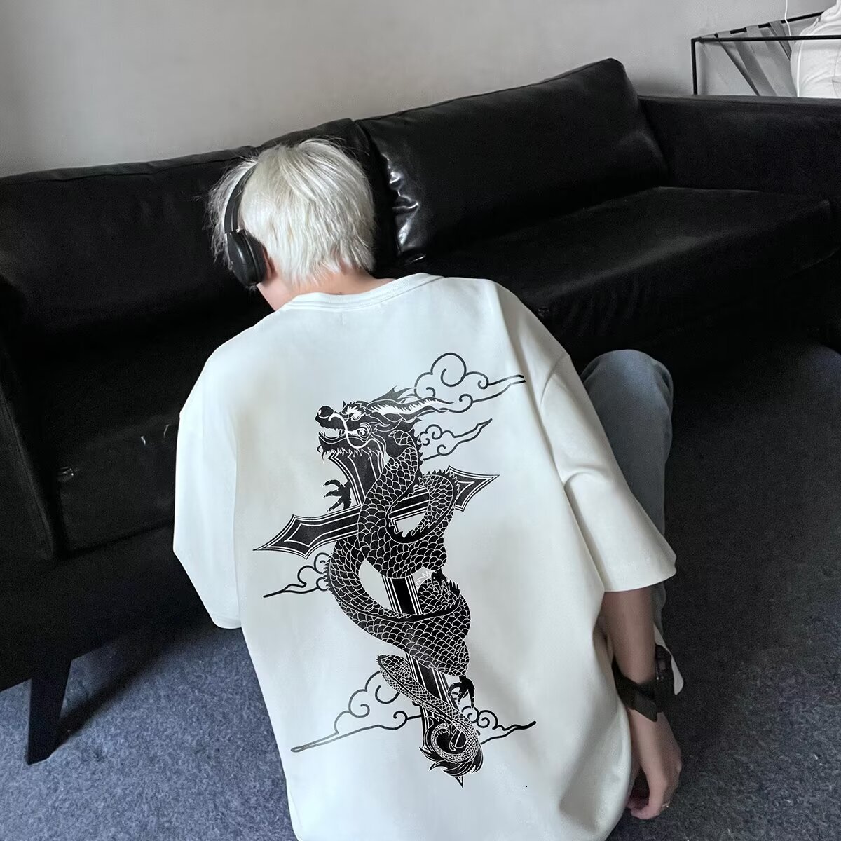 2026luxury Brand Designer Pure Cotton Short-sleeve T-shirt For Men Trendy Brand, Summer Loose Fit Half-sleeve Trendy Ins Style Simple Print Versatile 