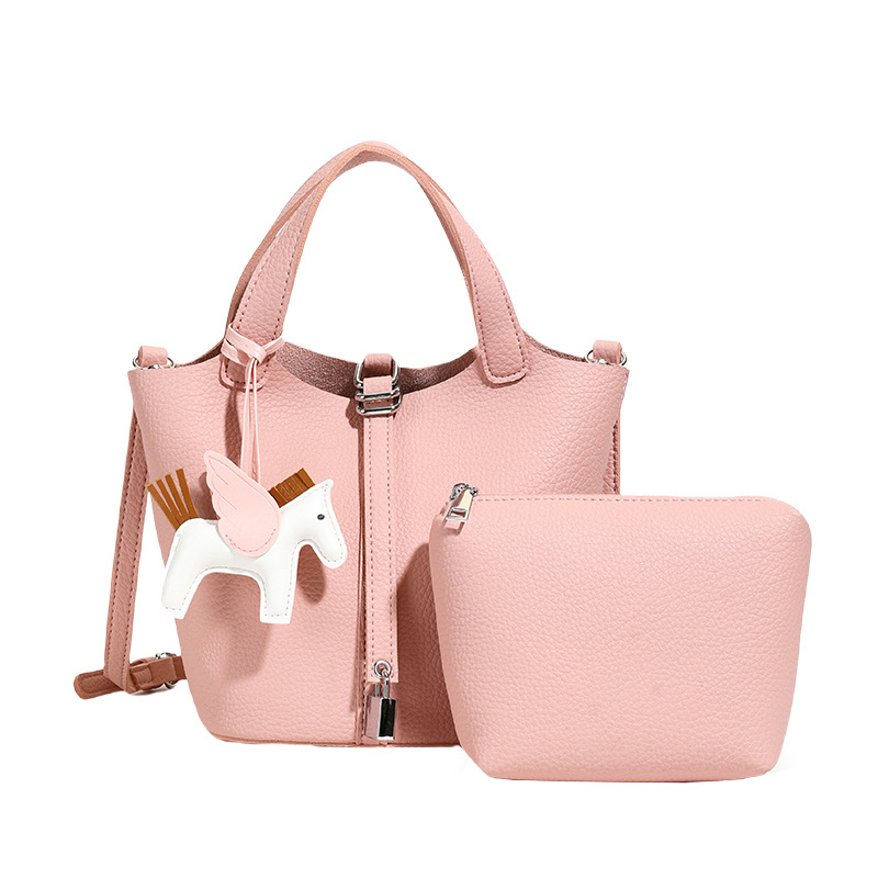 2026 Summer New Casual Fashion Trendy Designer Composite Bag Classic Lock Handheld Bucket Bag for Women