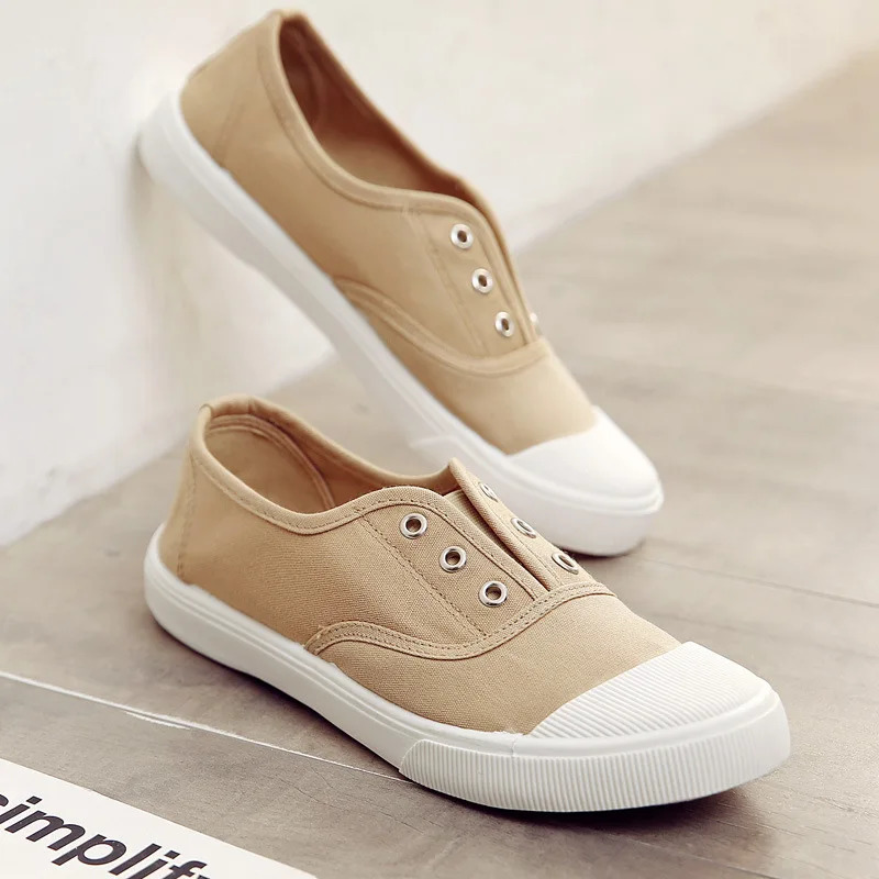 Spring Canvas Shoes Women Men Couple Casual Sneakers fashion Flat Slip On Student Korean Style 260408