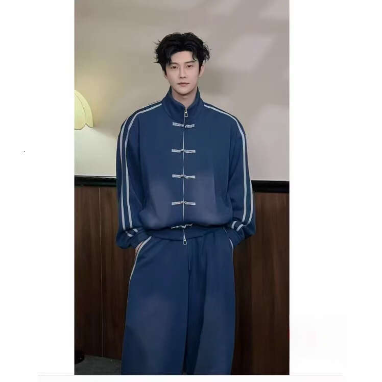 Spring New Fashion Hot Selling Men S Light Luxury Versatile Trendy Niche Personalized Loose Fitting Stylish Casual Suit Sportswear Set Running Set Lei