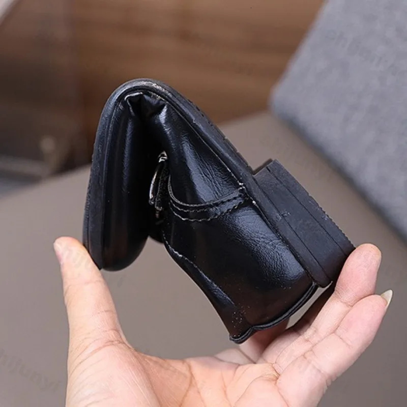 Children Boys Leather Shoes Retro Loafers Fashion Buckle Non-slip Pointed Toe Dress Shoes British Kids Oxford Shoes 260409 - view 6