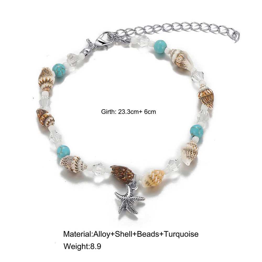 Bohemian Shell Starfish Summer Beach Anklets for Women Tortoise Ankle Bracelet on Leg Girls Barefoot Handcraft Chain Jewelry X260410