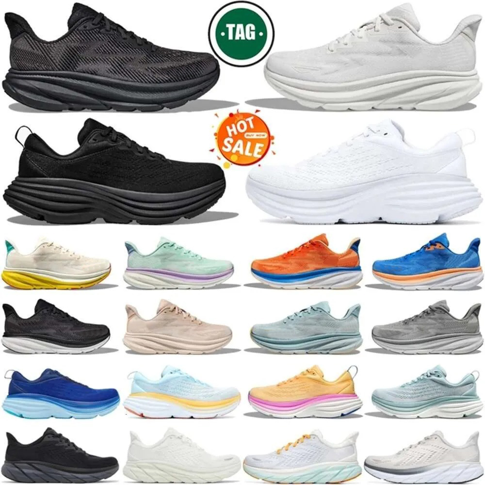 Designer Bondi Clifton 8 9 Running Shoes for Men Women Carbon x2 Triple Black White Blue Blanc De Blanc Outdoor Shoe Trainers Sneakers Size 36-45
