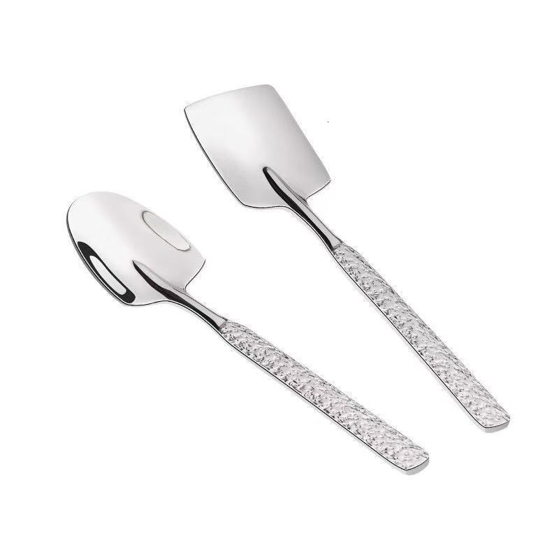 New Stainless Steel Shovel Cross-Border Hot Item Upgraded Watermelon Hammer Pattern Cream Sand Ice Pointed Spoon High Aesthetic