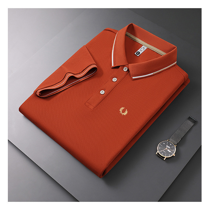 Embroidered Men's Business Casual Short Sleeved Polo Shirt, Fashionable, Breathable, Comfortable and Versatile Top