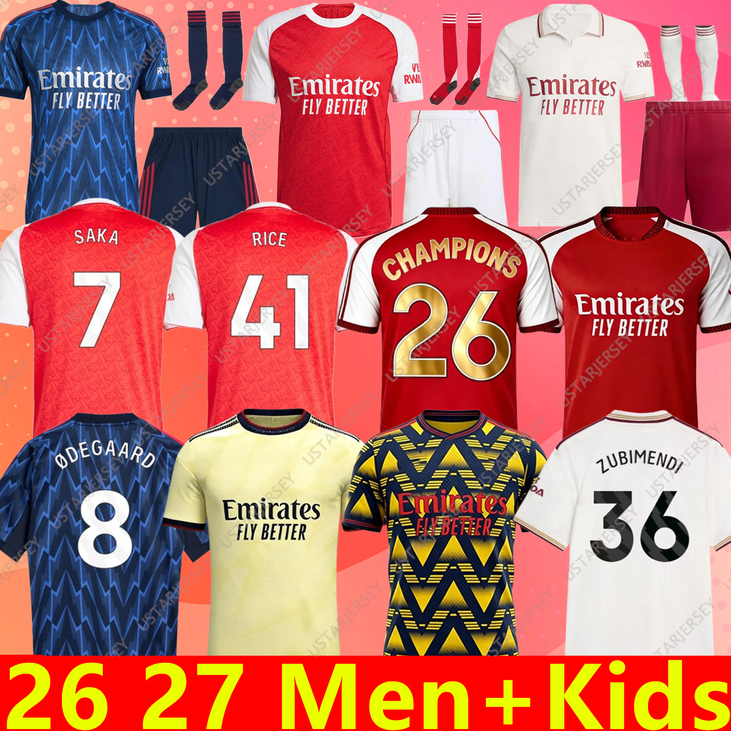 Arsenally 26 27 SAKA soccer jerseys Fans Player MARTINELLI EZE 2026 2027 football shirt Men Kids kit ODEGAARD ZUBIMENDI ZINCHENKO SALIBA RICE HAVERTZ WOMAN GYOKERES