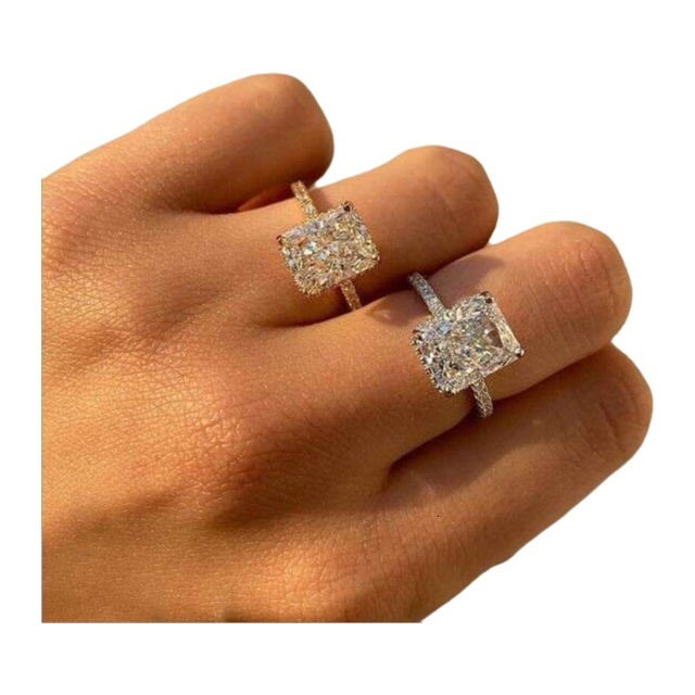 14K yellow & Gold Radiant Cut Grown 1- 5ct CVD diamond ring Lab Diamond Engagement &Ring Halo Ring IGI 1- &