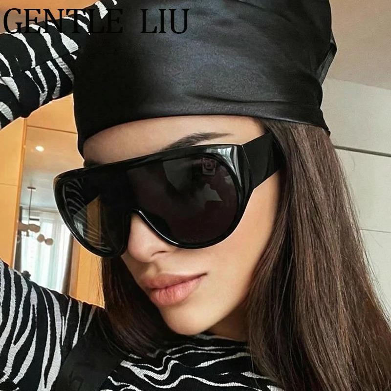 Y2K Oversized Shield Mask Sunglasses Women Futuristic Visor One-Piece Steampunk Big Frame Goggles Punk Shades Windproof Eyewear 260410