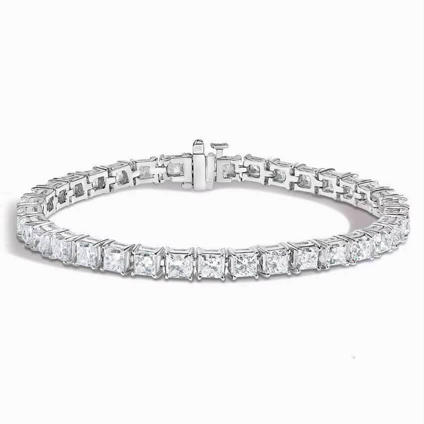 6-Inch Gold Plated Moissanite Diamond Bracelet 925 Silver with Premium Iced Romantic Fashion Hip Hop Street Style Gift Men Women