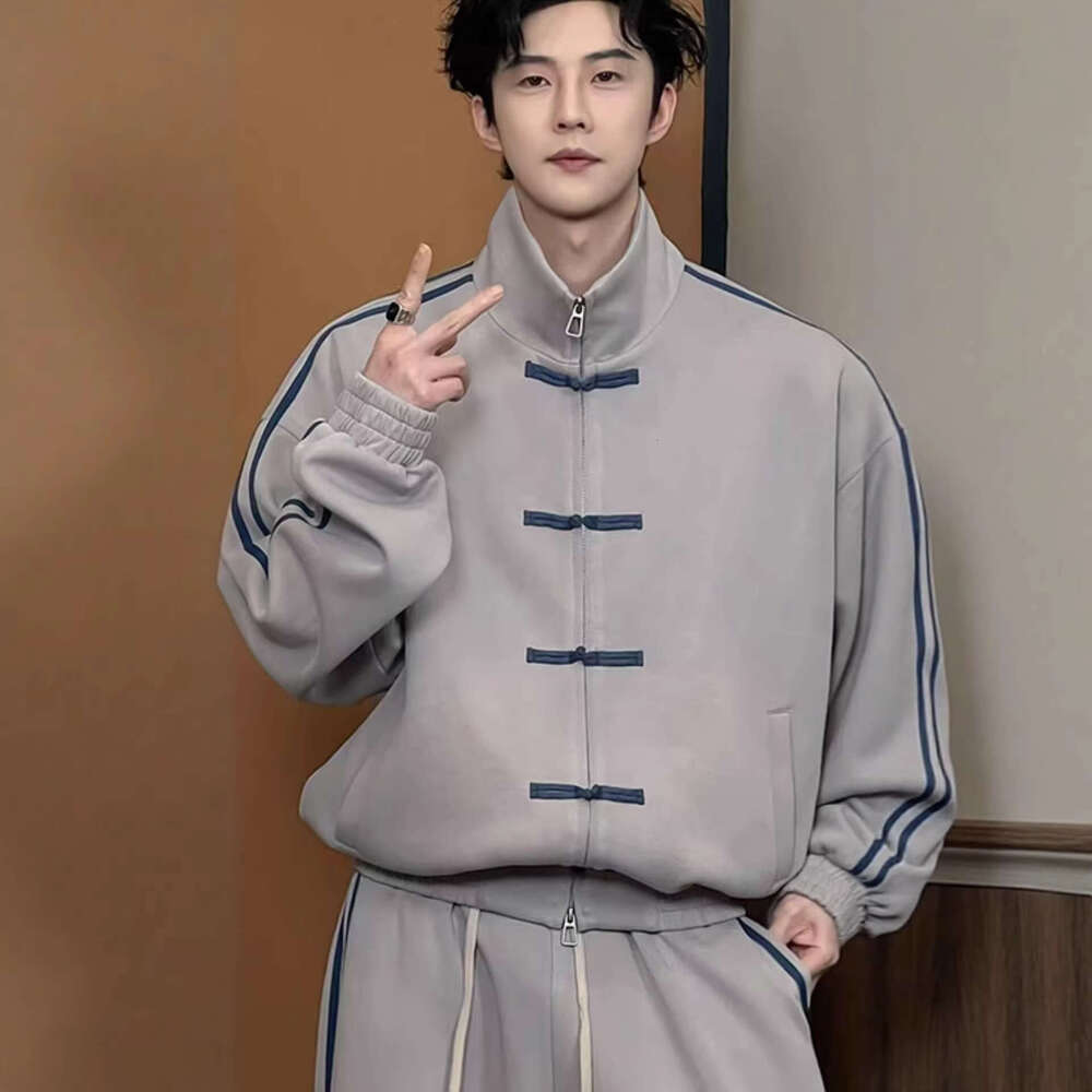 Spring New Fashion Hot Selling Men S Light Luxury Versatile Trendy Niche Personalized Loose Fitting Stylish Casual Suit Sportswear Set Running Set Lei