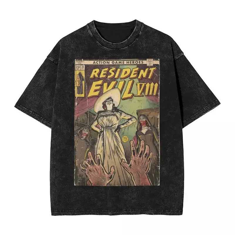 Residents Evils Biohazard 3 T Shirt Washed Short Sleeve Harajuku T-Shirts Horror Game Fashion Men Women Tops Graphic Tops TeesT260410